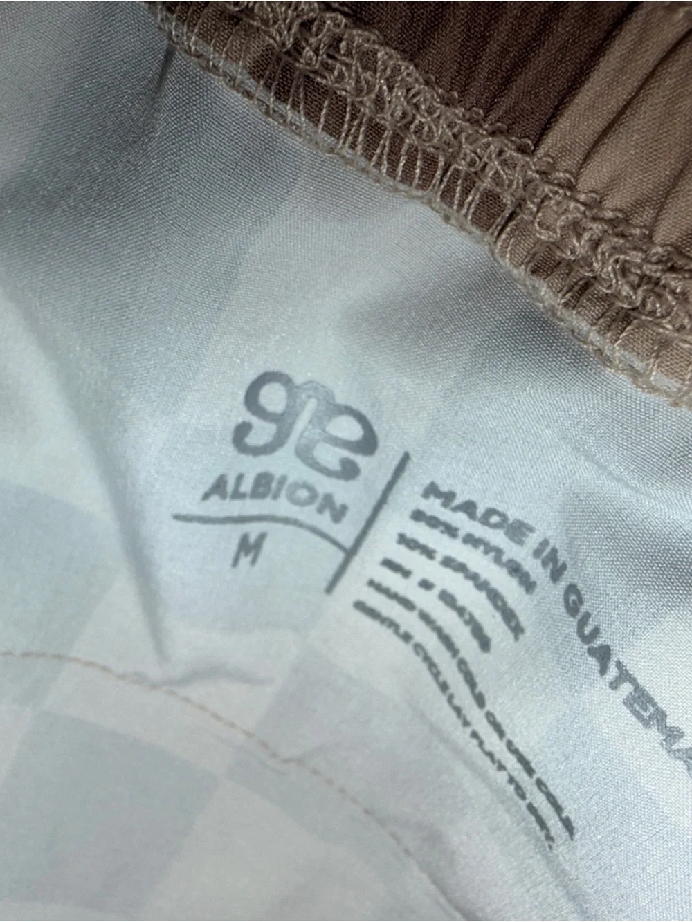 Albion Checkerboard Lounge Pants in Taupe and Cream - Picture 3 of 3